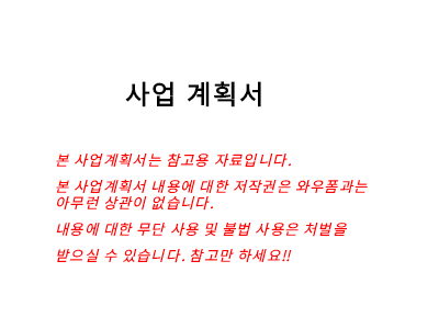 인터넷사업사업계획서(샘플) 인터넷사업사업계획서(샘플)